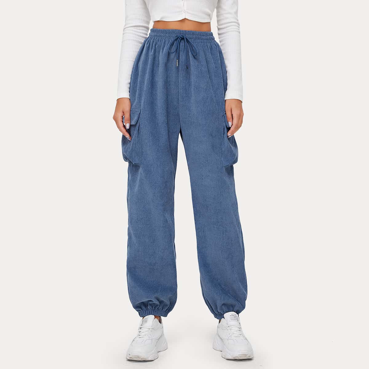 

Cargo Pocket Drawstring Pants, Blue