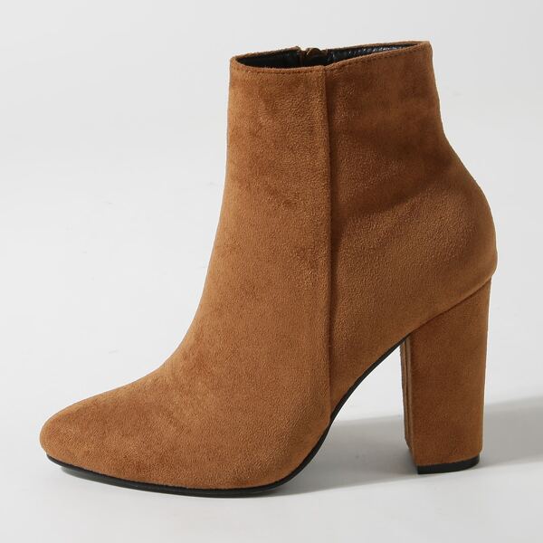 

Chunky Heeled Suede Ankle Boots, Brown