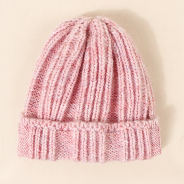 

Simple Knitted Beanie, Pink
