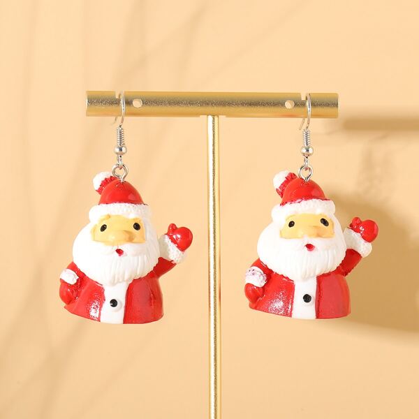 

Christmas Santa Claus Drop Earrings, Multicolor