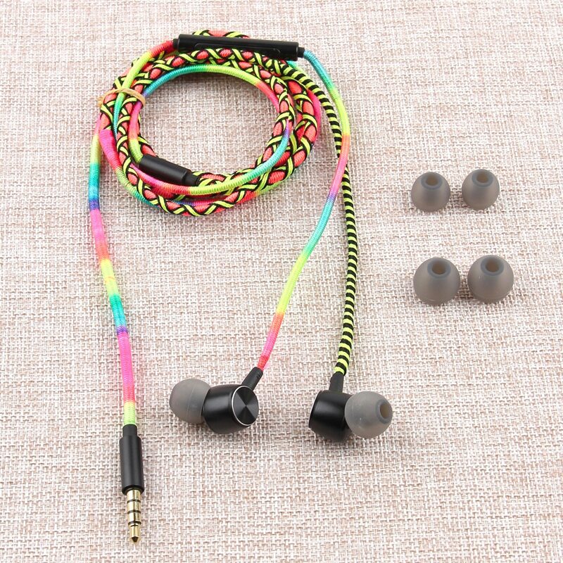 

5pcs Handmade Rope in-ear Headphone Set, Multicolor