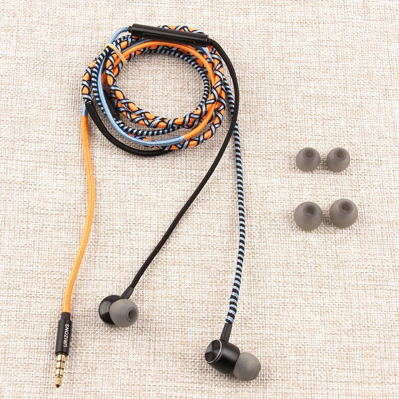 

5pcs Handmade Rope in-ear Headphone Set, Orange