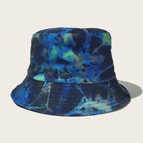 

Men Tie Dye Pattern Bucket Hat, Blue