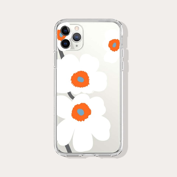 

Flower Print Clear iPhone Case, Multicolor