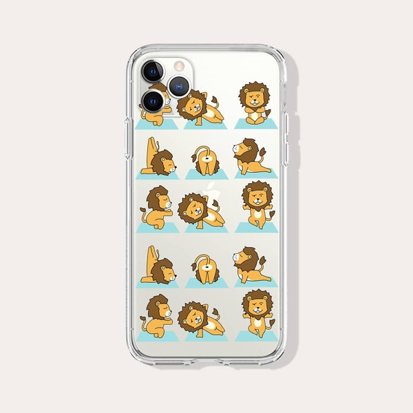 

Lion Pattern Clear iPhone Case, Multicolor