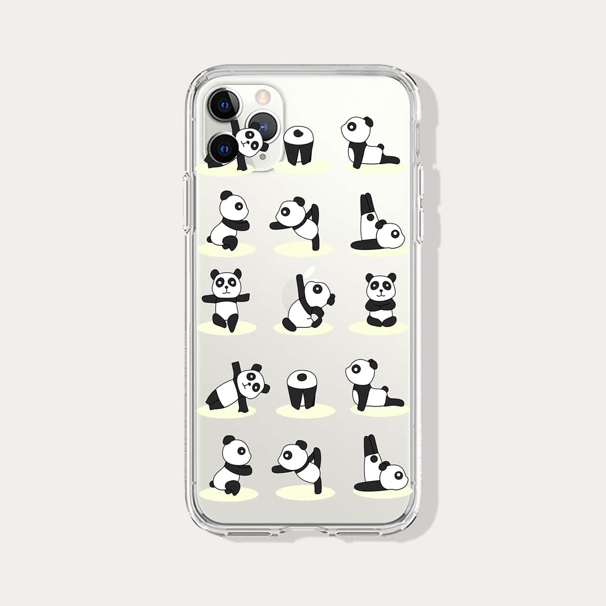 

Panda Pattern Clear iPhone Case, Multicolor