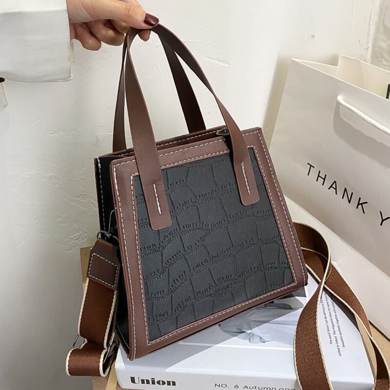 

Colorblock Croc Embossed Satchel Bag, Multicolor