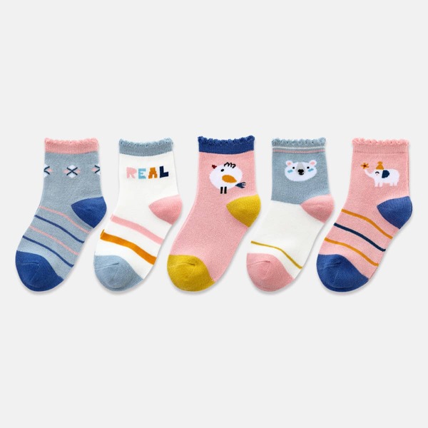 

5pairs Baby Striped Pattern Socks, Multicolor