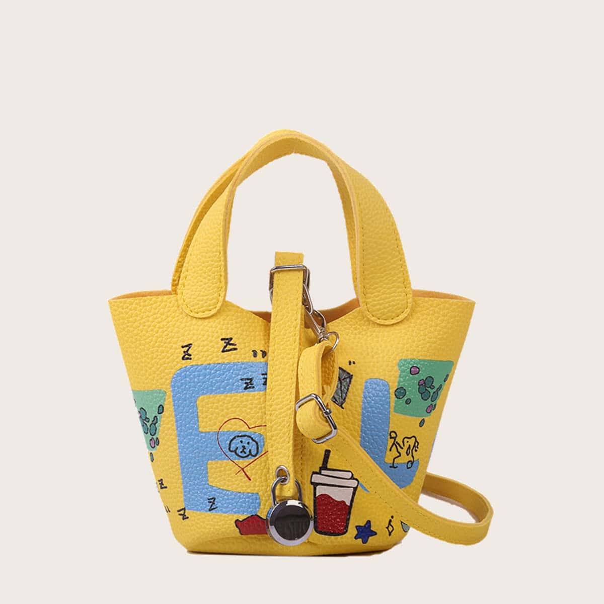 

Cartoon Bucket Bag, Yellow