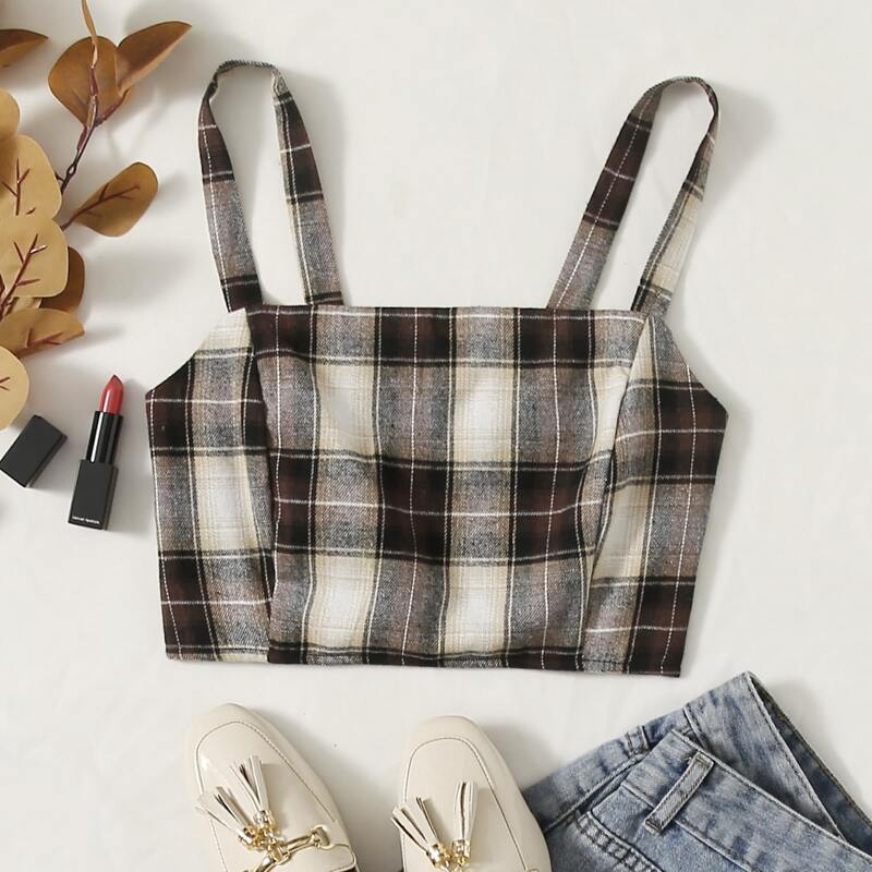 

Plaid Crop Cami, Multicolor