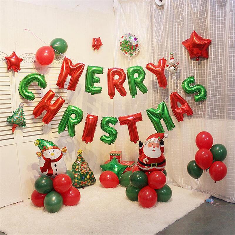 

1pc Christmas Slogan Balloon Set, Multicolor