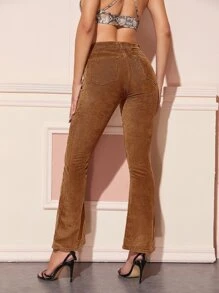 SHEIN BAE Spodnie Guziki Równy Elegancki