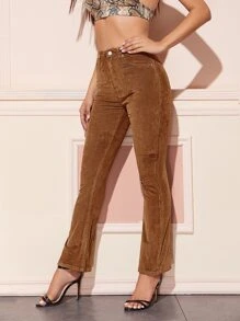 SHEIN BAE Spodnie Guziki Równy Elegancki
