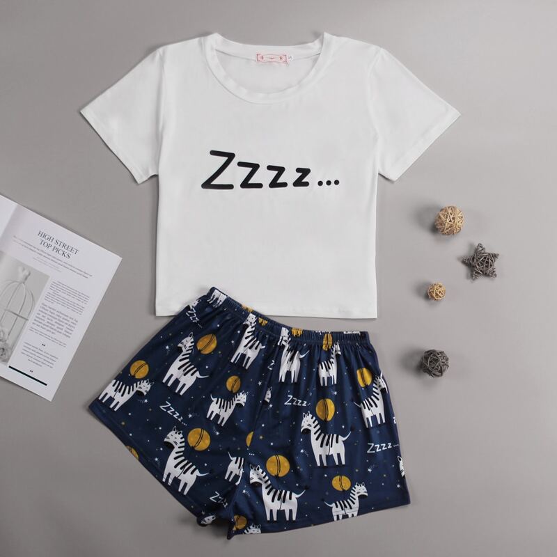 

Cartoon Graphic PJ Set, Multicolor