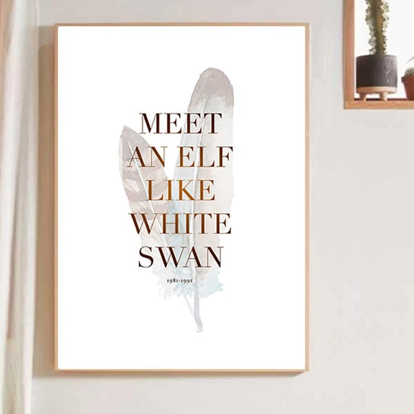 

Slogan Graphic Wall Painting Without Frame, White