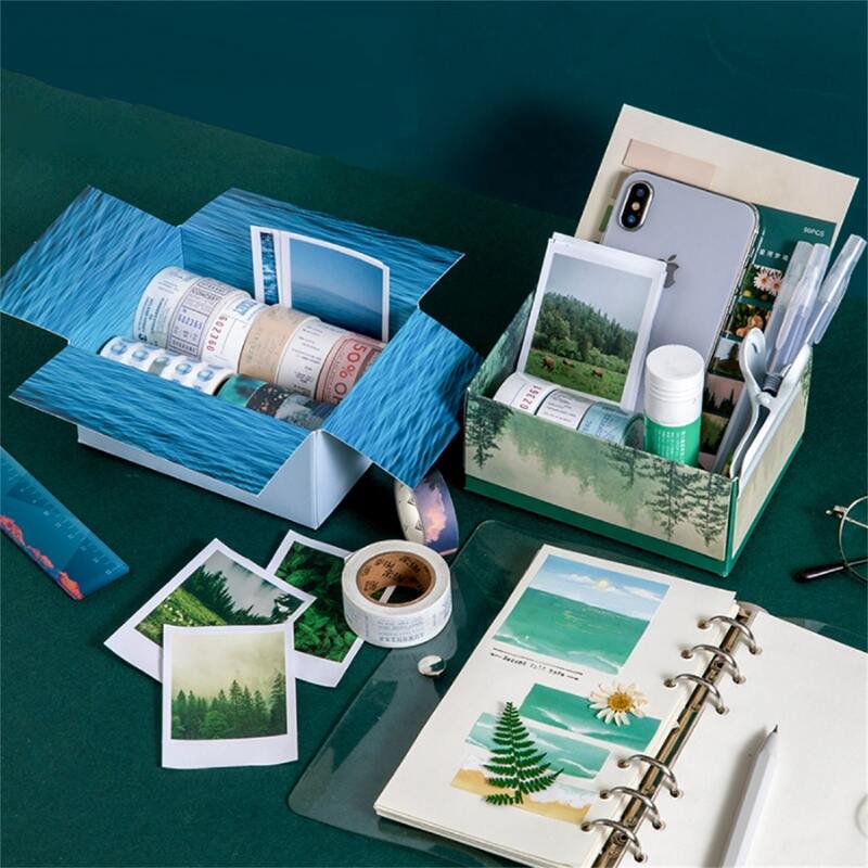

3pcs Scenery Pattern Random Paper Box, Multicolor