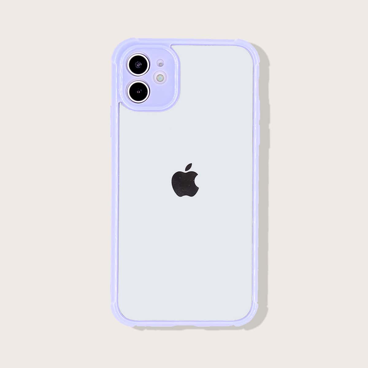 

Contrast Frame Clear iPhone Case, Purple