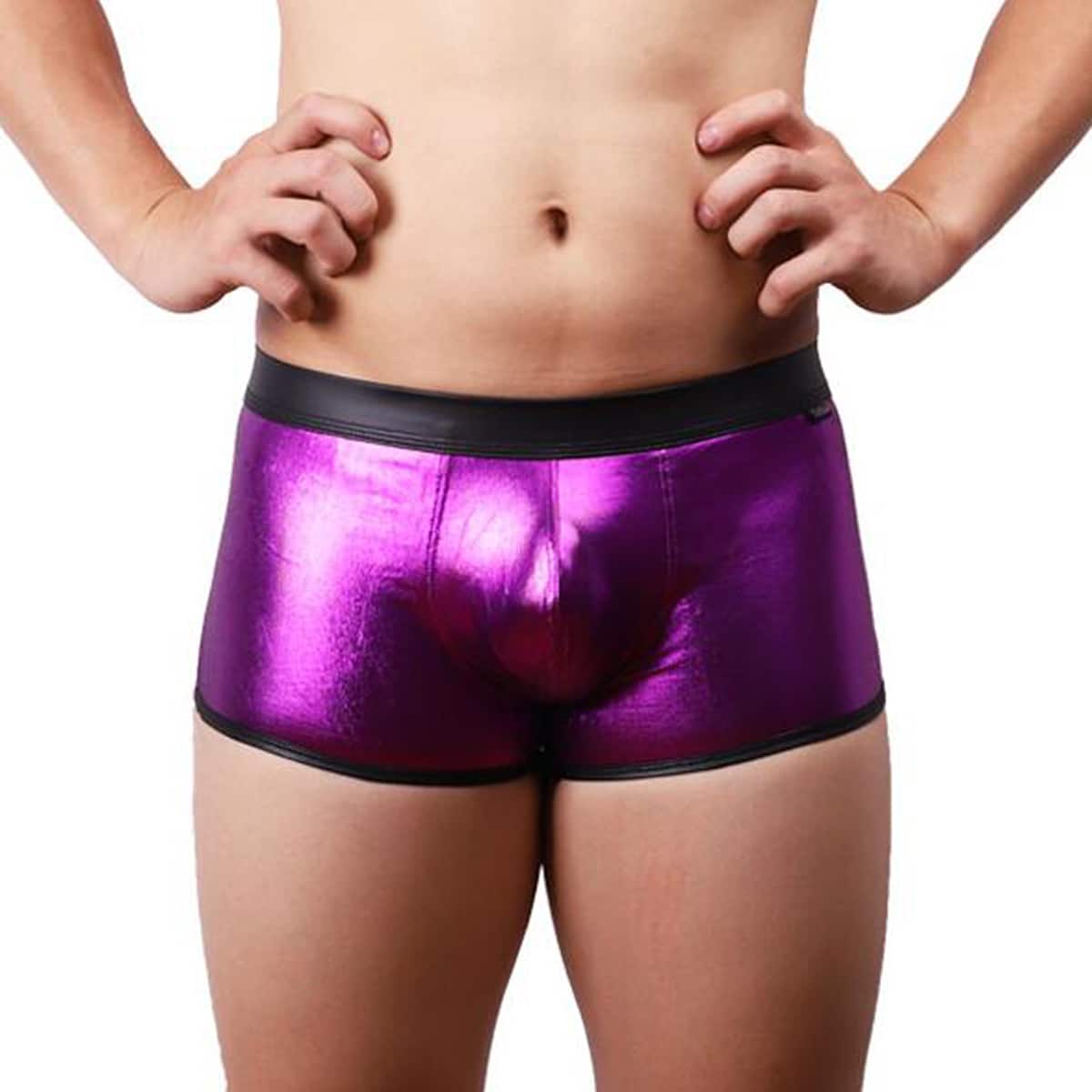 

Guys Satin Colorblock Boxer Brief, Purple