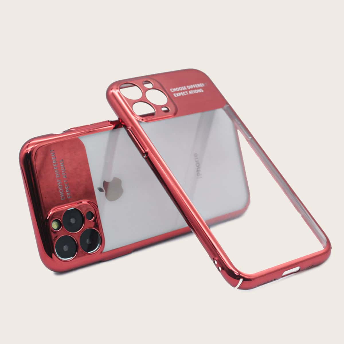 

Contrast Frame Clear iPhone Case, Red clear