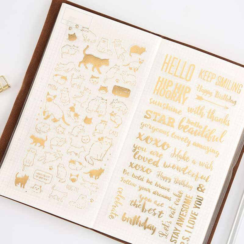 

1sheet Random Metallic Letter & Graphic Sticker, Gold