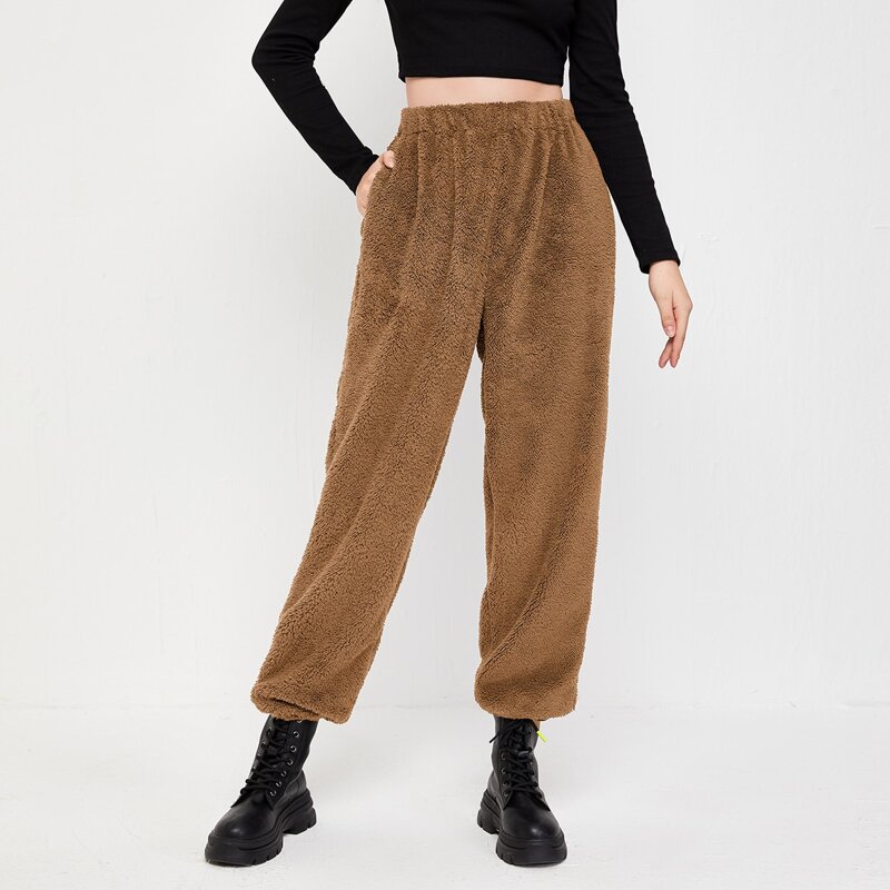 

Pocket Side Teddy Joggers, Camel