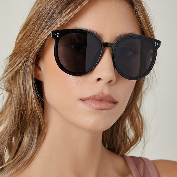 

Stud Accent Acrylic Large Wayfarer Sunglasses