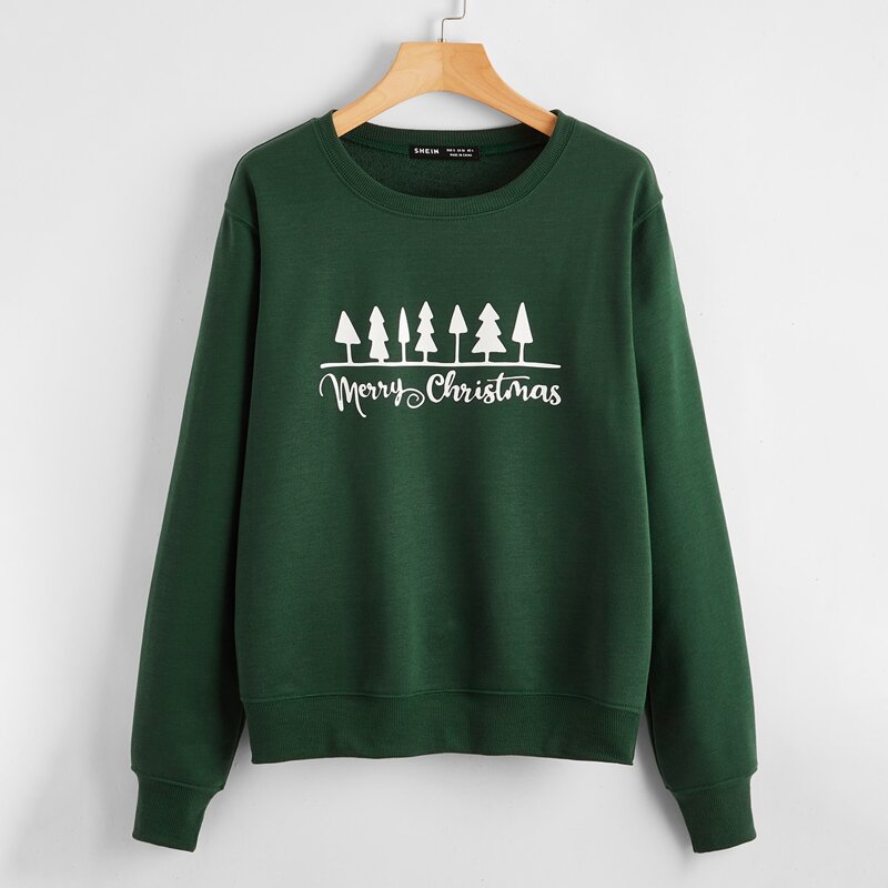 

Tree & Letter Graphic Pullover, Dark green