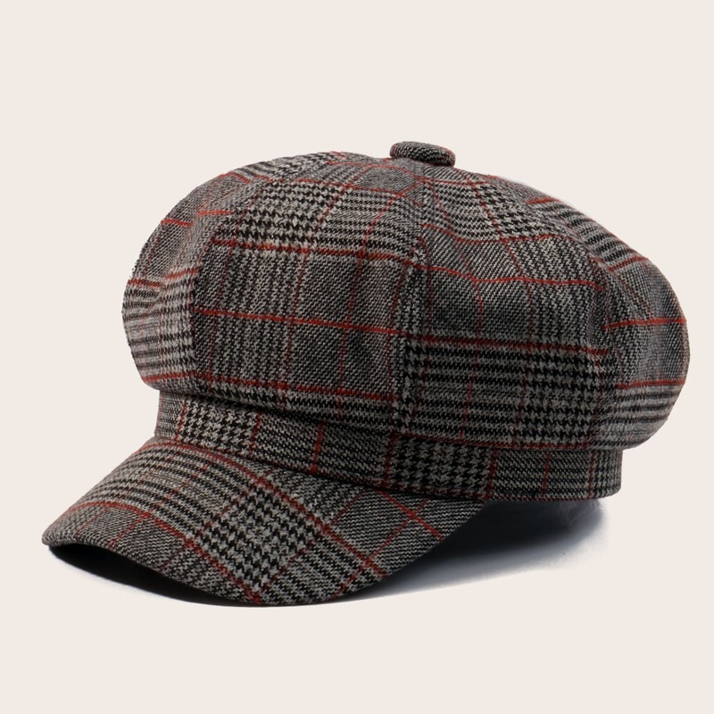 

Plaid Baker Boy Hat, Multicolor