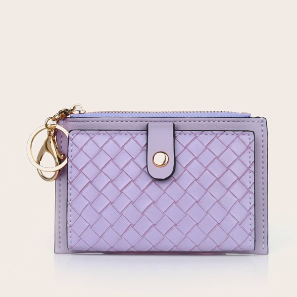 

Braided Purse With Card Holder, Purple