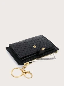 Monedero trenzado con tarjetero - Negro - Ver 2