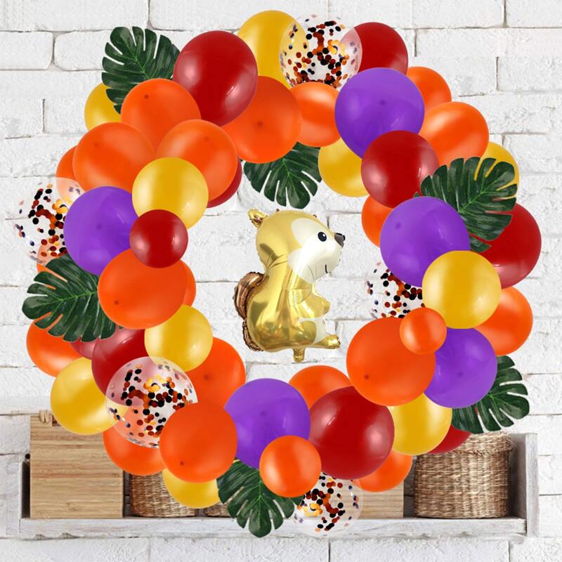 

1set Cartoon Balloon Set & Palm Leaf, Multicolor