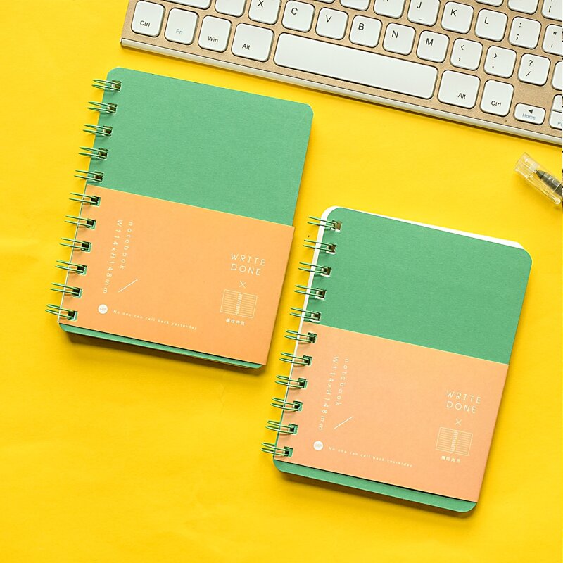 

1pack Plain Cover Spiral Notebook, Green
