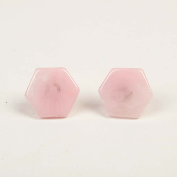 

Geometric Stud Earrings, Baby pink