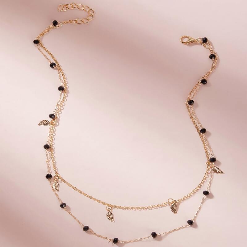 

Leaf Layered Necklace, Gold