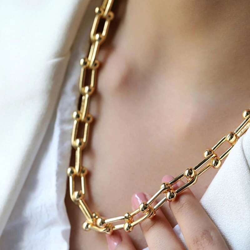 

1pc Chain Necklace, Gold