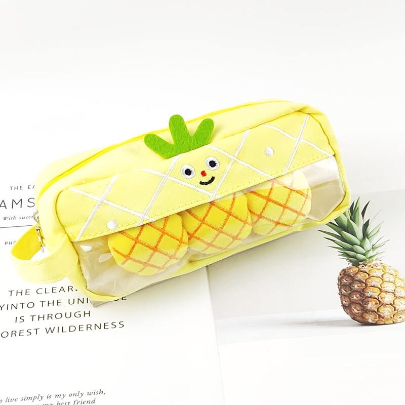 

1pc Pineapple Design Pencil Bag, Yellow