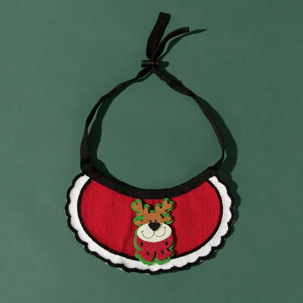 

Christmas Deer Patched Cat Bandana, Red