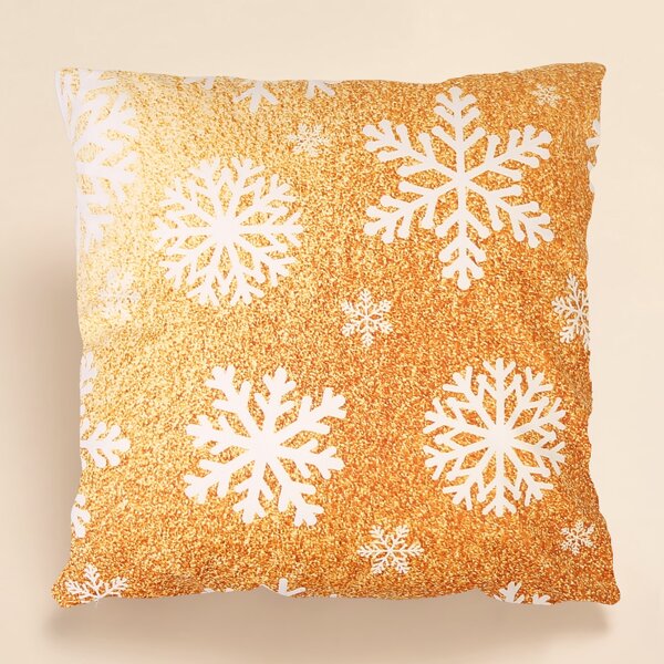 

Christmas Snowflake Print Cushion Cover Without Filler, Multicolor
