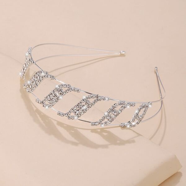 

Rhinestone Decor Hair Hoop, Silver