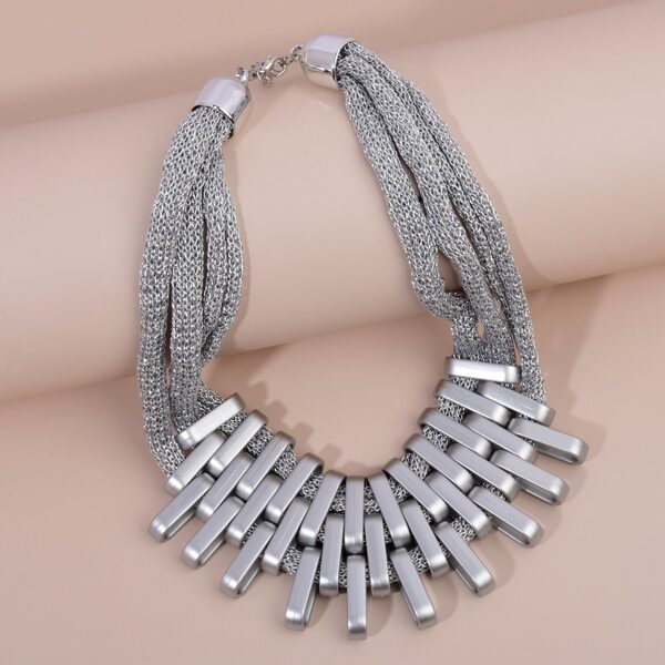 

Geometric Acrylic Decor Necklace, Silver