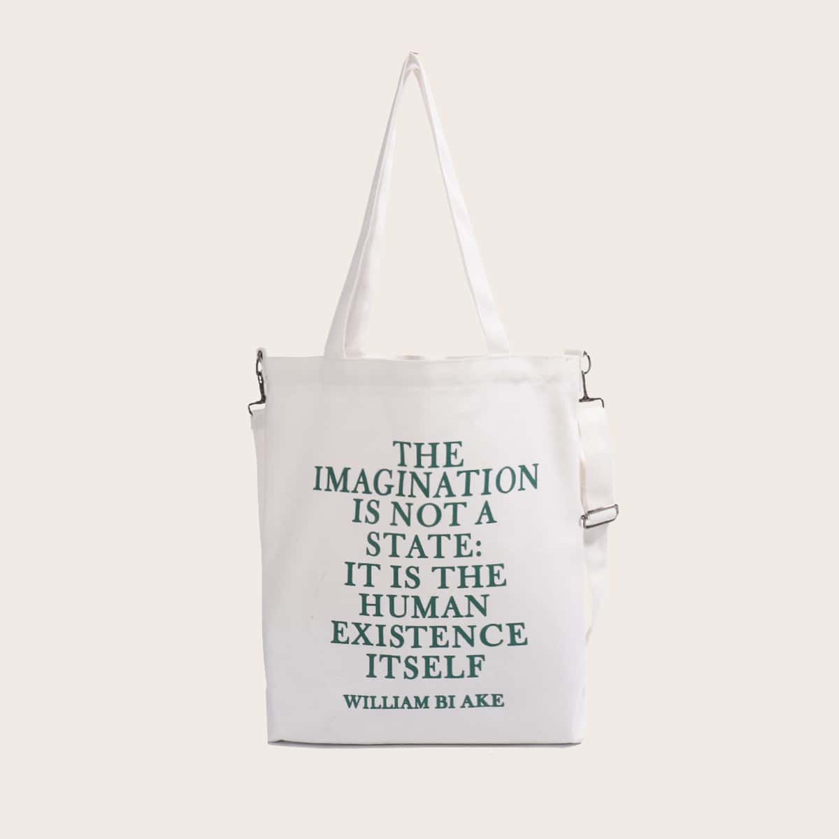 

Letter Graphic Shopper Bag, White
