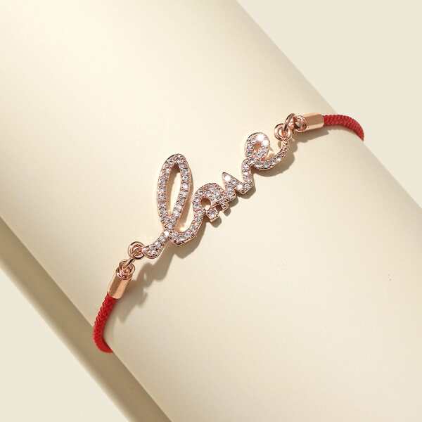 

Rhinestone Decor Bracelet, Gold