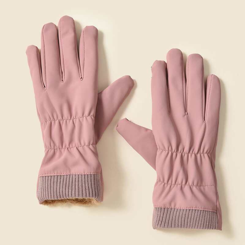 

Simple Plain Gloves, Pink