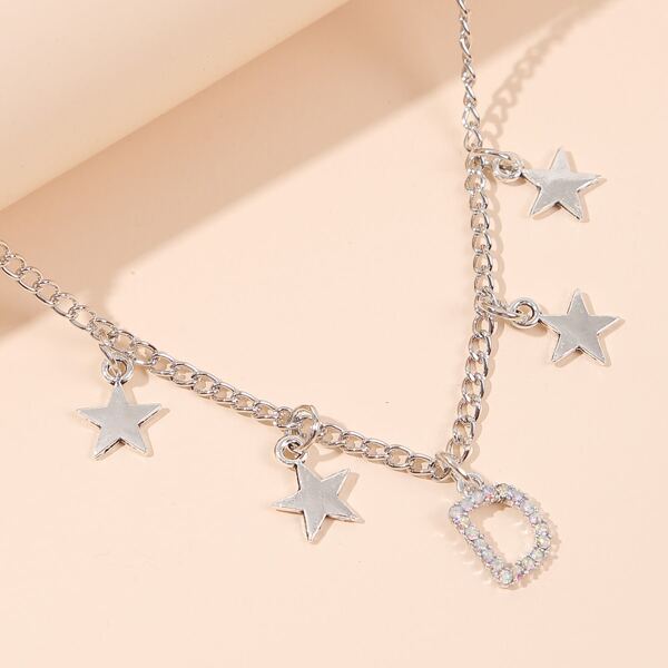 

Star Tassel Charm Necklace, Silver