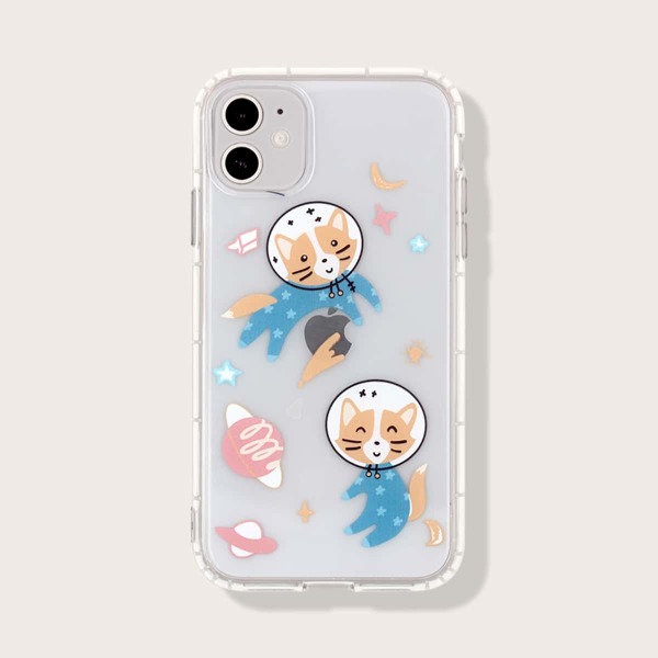 

Чехол для iPhone с принтом кошки, Многоцветный