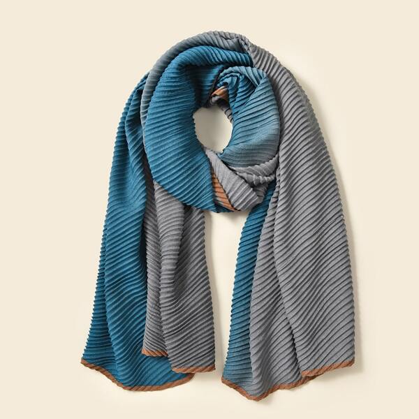 

Color Block Pleated Scarf, Multicolor