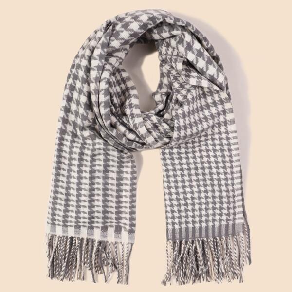 

Houndstooth Pattern Scarf, Multicolor