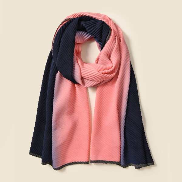 

Color Block Pleated Scarf, Multicolor