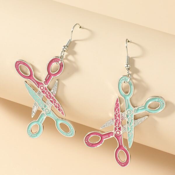 

Scissors Charm Drop Earrings, Multicolor