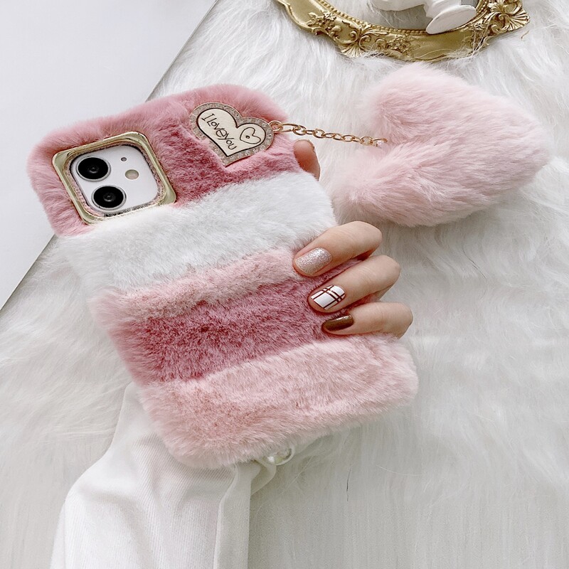 

Colorblock Fluffy iPhone Case, Multicolor